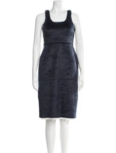 Pre-owned Ambush Scoop Neck Knee-length Dress In Blue