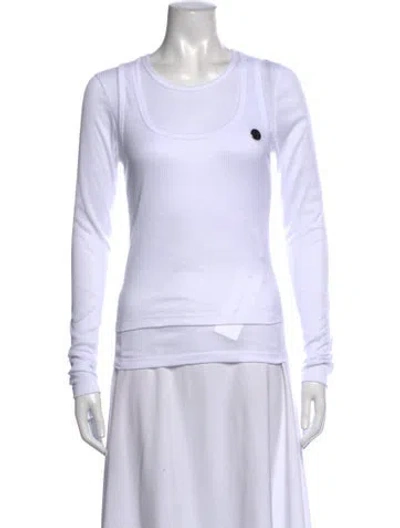 Pre-owned Ambush Scoop Neck Long Sleeve Top In White