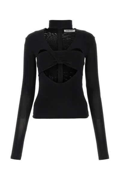 Ambush Cut-out High-neck Top In Black