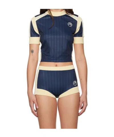 Ambush Blue Striped Jersey Rib T-shirt In Insignia Blue