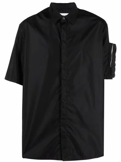 Ambush Short-sleeved Zip-pocket Shirt In Black