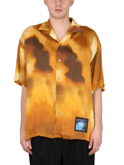 Ambush Short-sleeved Bowling Shirt In Orange
