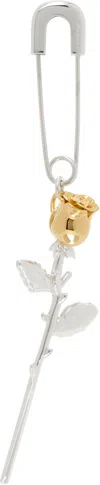Ambush Silver & Gold Rose Charm Single Earring In 05 Silver