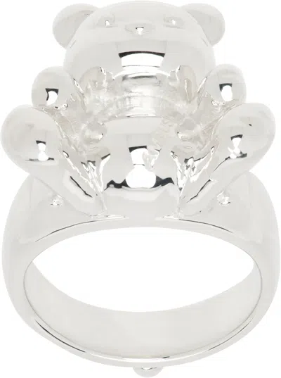 Ambush Silver Inflated Teddy Bear Ring