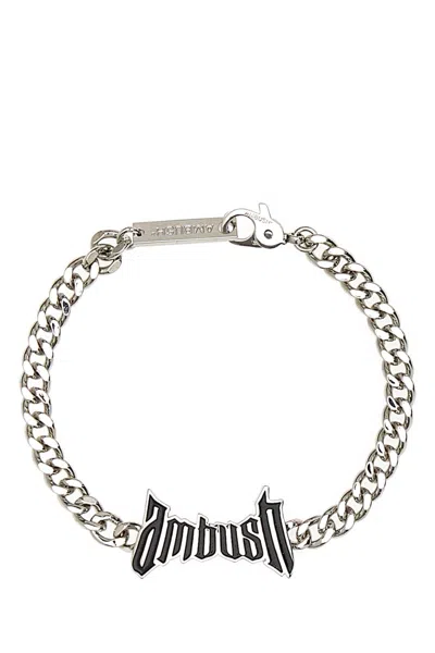 Ambush Metallic Chain Link Bracelet In White