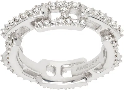 Ambush Silver Pave A Chain Ring