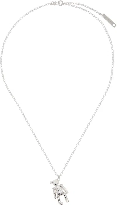 Ambush Silver Teddy Bear Charm Necklace In Metallic