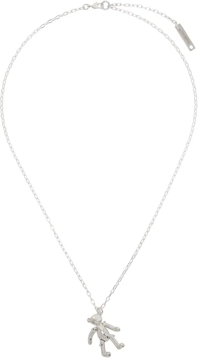 Ambush Silver Teddy Bear Charm Necklace