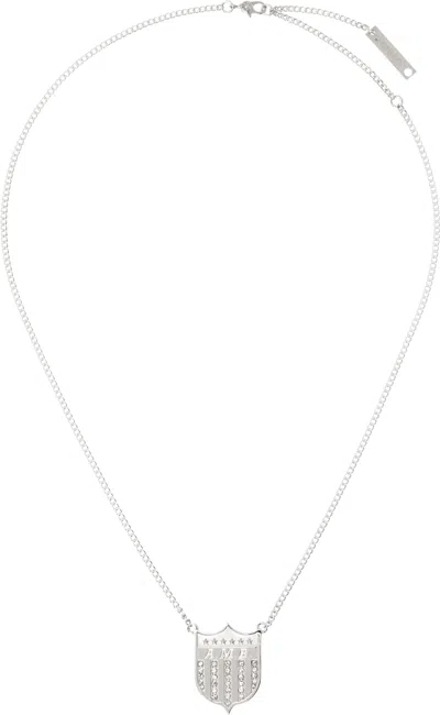 Ambush Silver Varsity Shield Charm Necklace In Gray