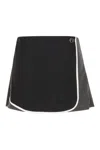 Ambush Two-tone Track Miniskirt In Polyester In Tap Shoe Rabbit