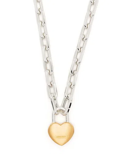 Ambush Small Heart Padlock Charm Necklace In Silver