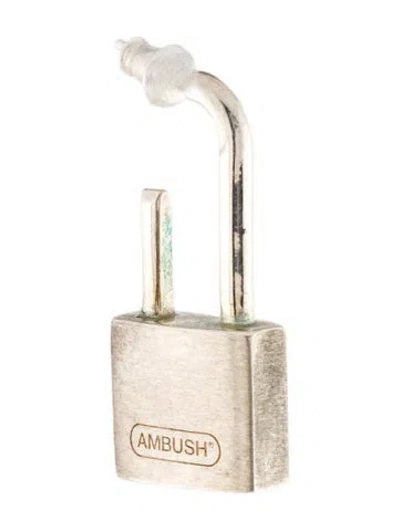 Pre-owned Ambush Small Padlock Hoop Earring In Multi