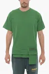 Ambush Solid Color Amazon Sea Foam Crew-neck T-shirt With Waist Poc In Green