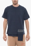 Ambush Solid Color Crew-neck T-shirt With Waist Pocket In Blue