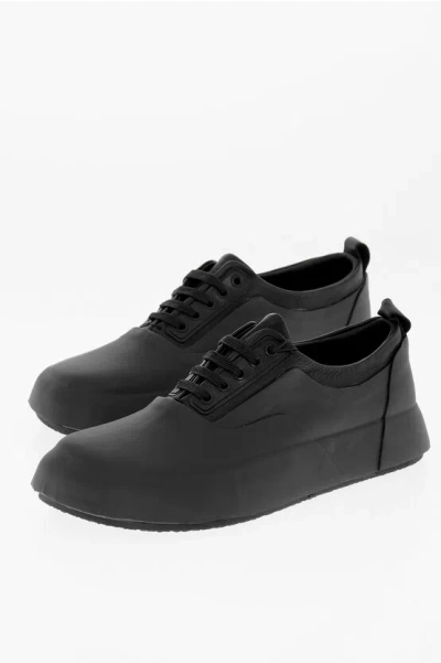 Ambush Solid Colour Leather And Rubber Low-top Trainers In Black