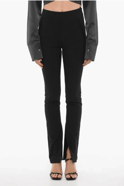 Ambush Solid Color Pants With Ankle Slit In Black