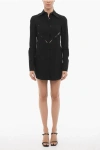 Ambush Solid Color Shirt Dress With Cut-out Details