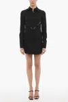 Ambush Solid Color Shirt Dress With Cut-out Details In Black