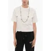 Ambush Solid Color Stoppers Crew-neck T-shirt With Removable Chain In White