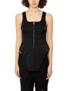 AMBUSH SOPHISTICATED BLACK CORSET TOP WITH FRONT ZIP FOR WOMEN