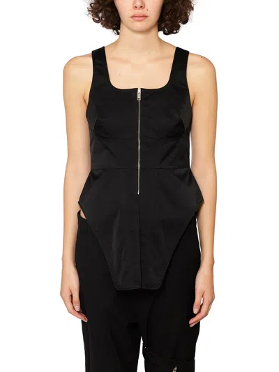 Ambush Zipped Corset Top In Black