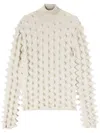 Ambush Spiked Turtleneck Jumper In Neutrals