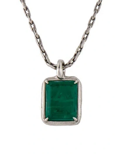 Pre-owned Ambush Square Stone Pendant Necklace, 24.5" In Multi