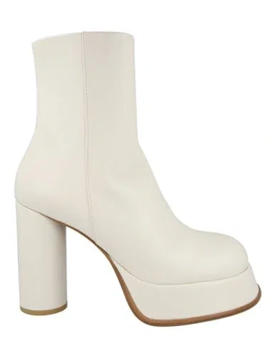 Ambush Square-toe Leather Platform Boots Woman Ankle Boots White Size 8 Calfskin