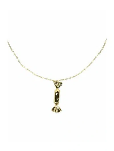 Pre-owned Ambush Sterling Silver Pendant Necklace, 10.25" In Gold