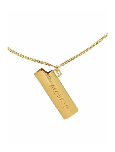 Pre-owned Ambush Sterling Silver Pendant Necklace, 13.75" In Gold