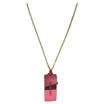 Pre-owned Ambush Sterling Silver Usb Pendant Necklace With Adjustable Chain In Multi