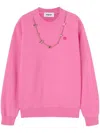 Ambush Drawcord-detail Logo-embroidered Sweatshirt In Pink