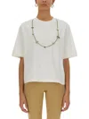 Ambush Solid Color Stoppers Crew-neck T-shirt With Removable Chain In White
