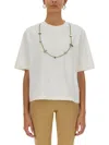 Ambush Solid Color Stoppers Crew-neck T-shirt With Removable Chain In White