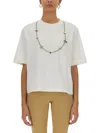 Ambush Solid Color Stoppers Crew-neck T-shirt With Removable Chain In White