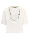 Ambush Solid Color Stoppers Crew-neck T-shirt With Removable Chain In White