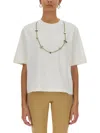 Ambush Solid Color Stoppers Crew-neck T-shirt With Removable Chain In White