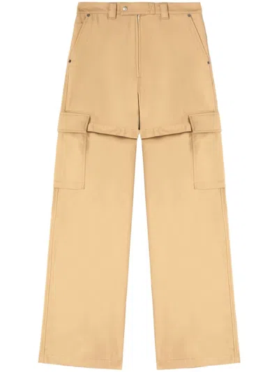 Ambush Wide-leg Cotton Trousers In Brown