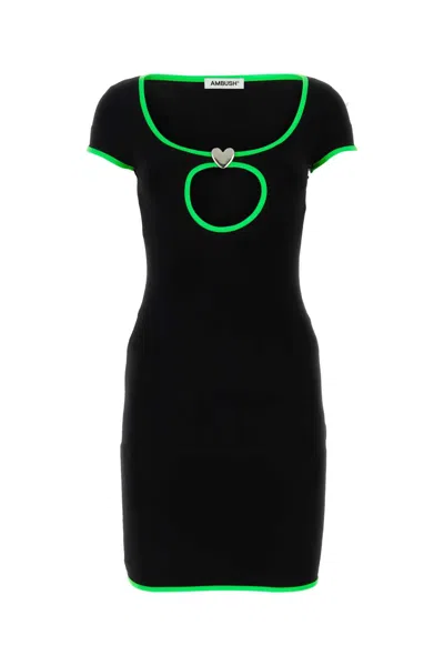 Ambush Stretch Viscose Mini Dress In Black