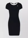 Ambush Stretch Viscose T-shirt Dress With Ribbed Trimmings