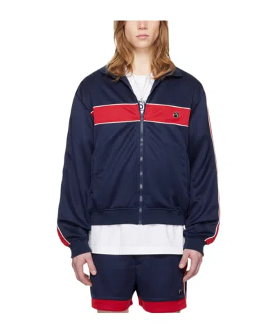 Ambush Stripe-trim Track Jacket In Blue