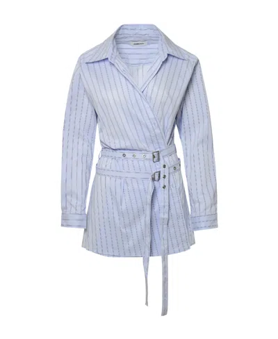 Ambush Striped Cotton-blend Shirtdress In Gray