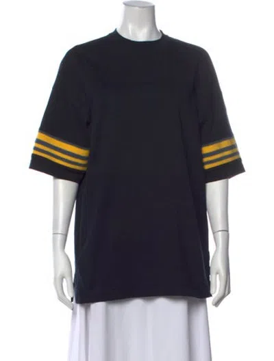 Pre-owned Ambush Striped Crew Neck T-shirt In Black