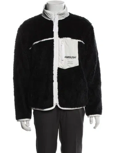Pre-owned Ambush Striped Moto Jacket W/ Tags In Black