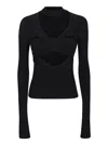 Ambush Long Sleeved Halterneck Top With Cut-out Details In Black