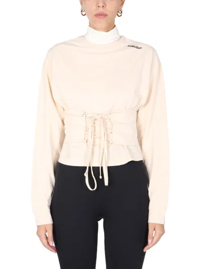 Ambush T-shirt With Corset Belt