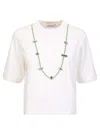 Ambush Solid Color Stoppers Crew-neck T-shirt With Removable Chain In White