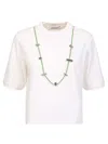 Ambush Solid Color Stoppers Crew-neck T-shirt With Removable Chain In White