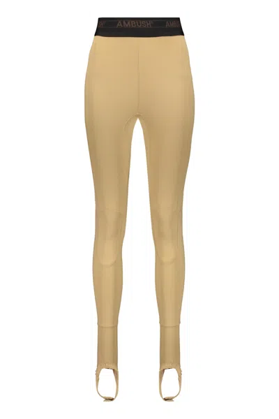 Ambush Technical Fabric Leggings In Brown