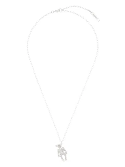 Ambush Teddy-bear Charm Necklace In Silver
